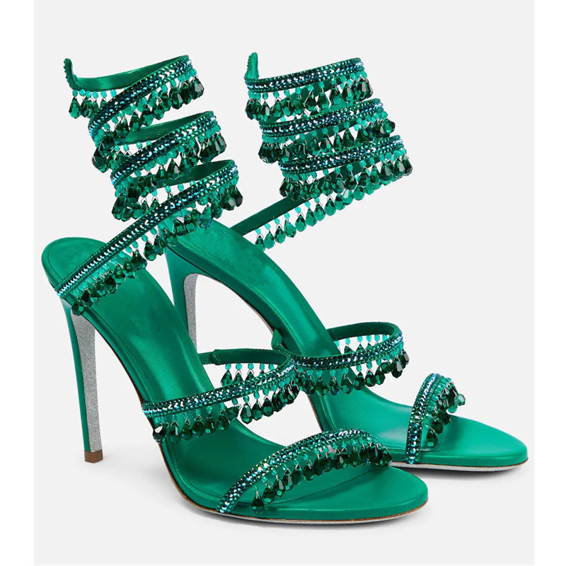 Ankle Strap Heels - Sandalias de tacón de aguja con