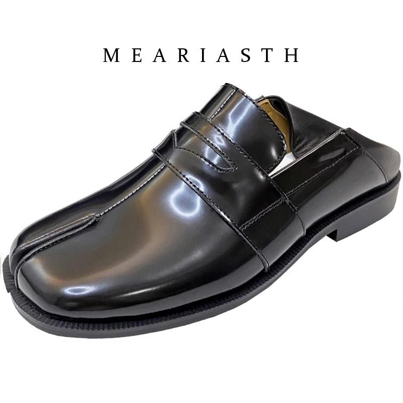 Women'S Shoes In Wide Width - Zapatos Tabi Negros de Piel Sintética