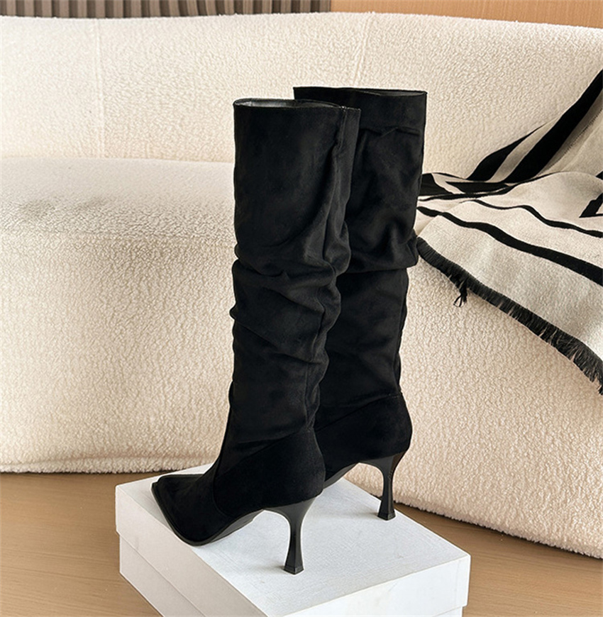 High Knee Heel Boots - Botas de mujer, botas largas con