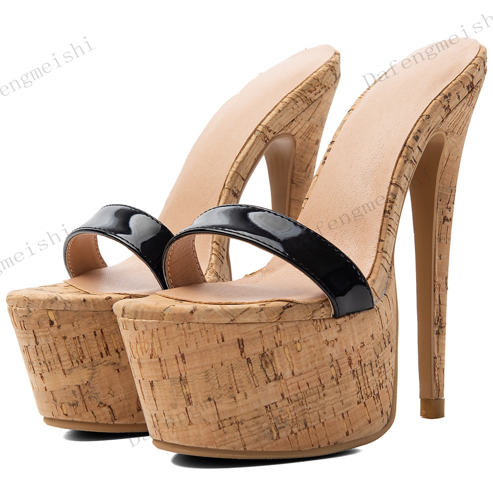 Cork Wedge Sandal - Sandalias de Plataforma con Punta Abierta