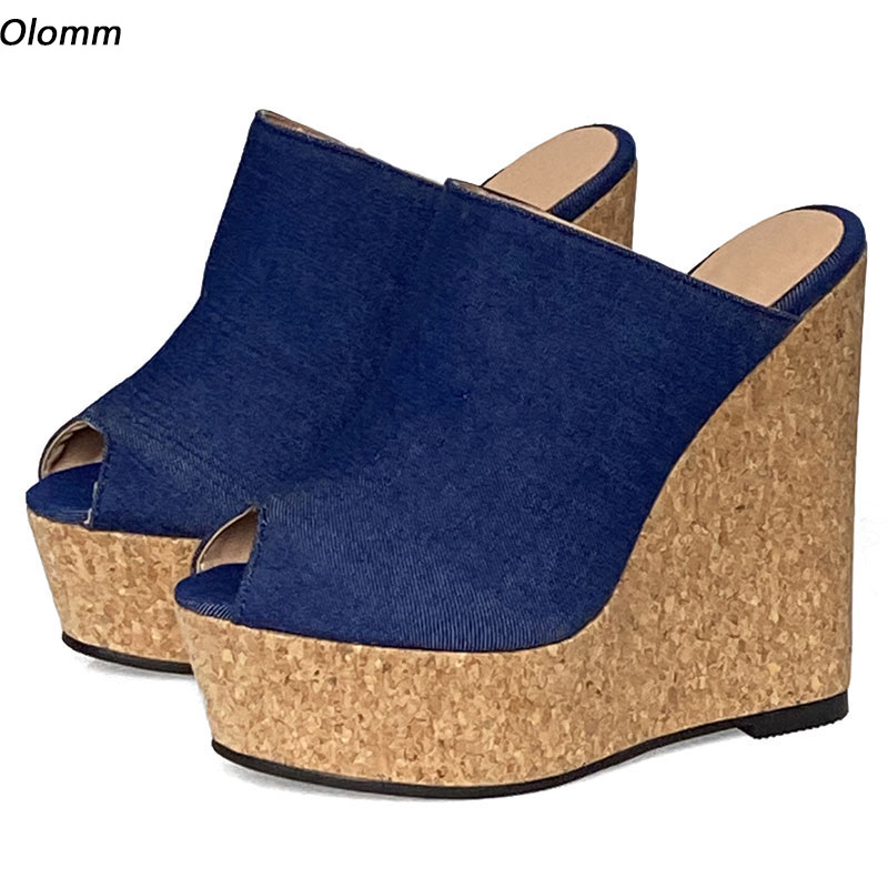 Olomm Sandalias de mulas hecha - Cork Wedge Sandal reseña y precio