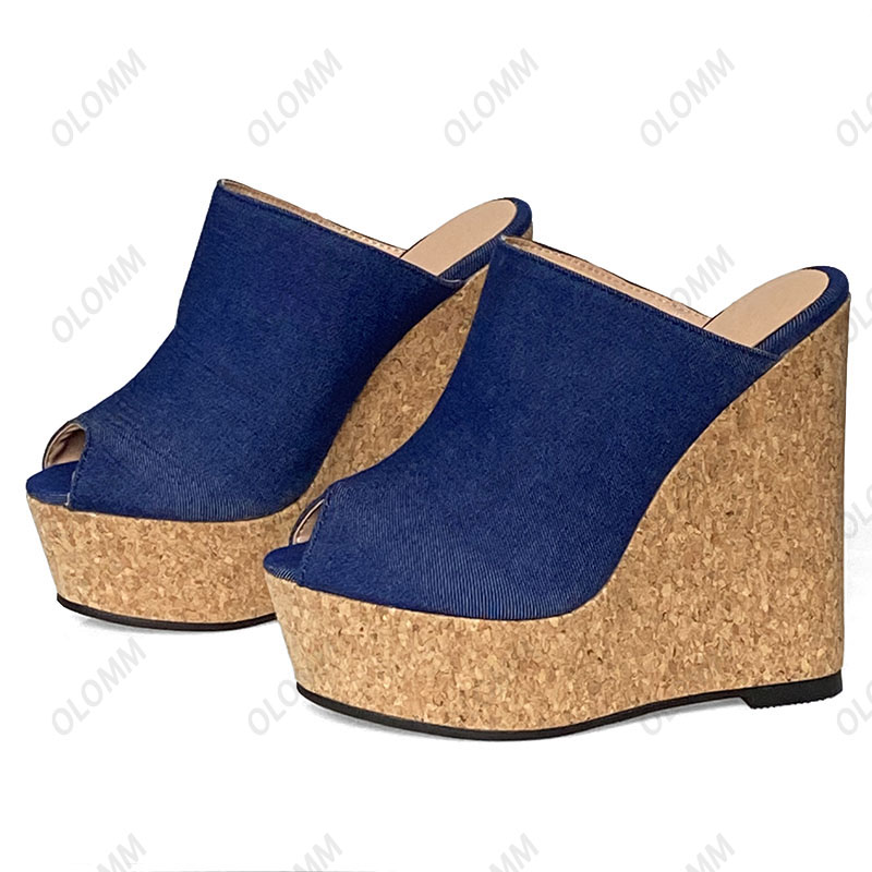 Olomm Sandalias de mulas hecha - Cork Wedge Sandal reseña y precio
