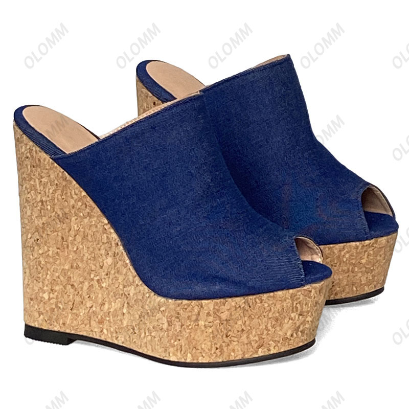 Olomm Sandalias de mulas hecha - Cork Wedge Sandal reseña y precio