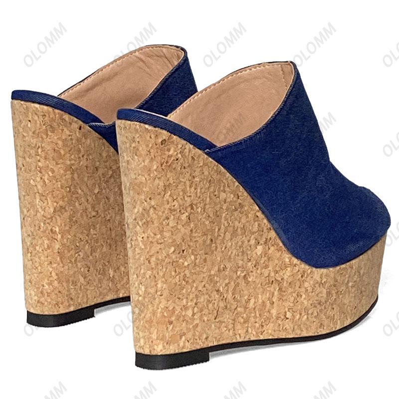 Olomm Sandalias de mulas hecha - Cork Wedge Sandal reseña y precio