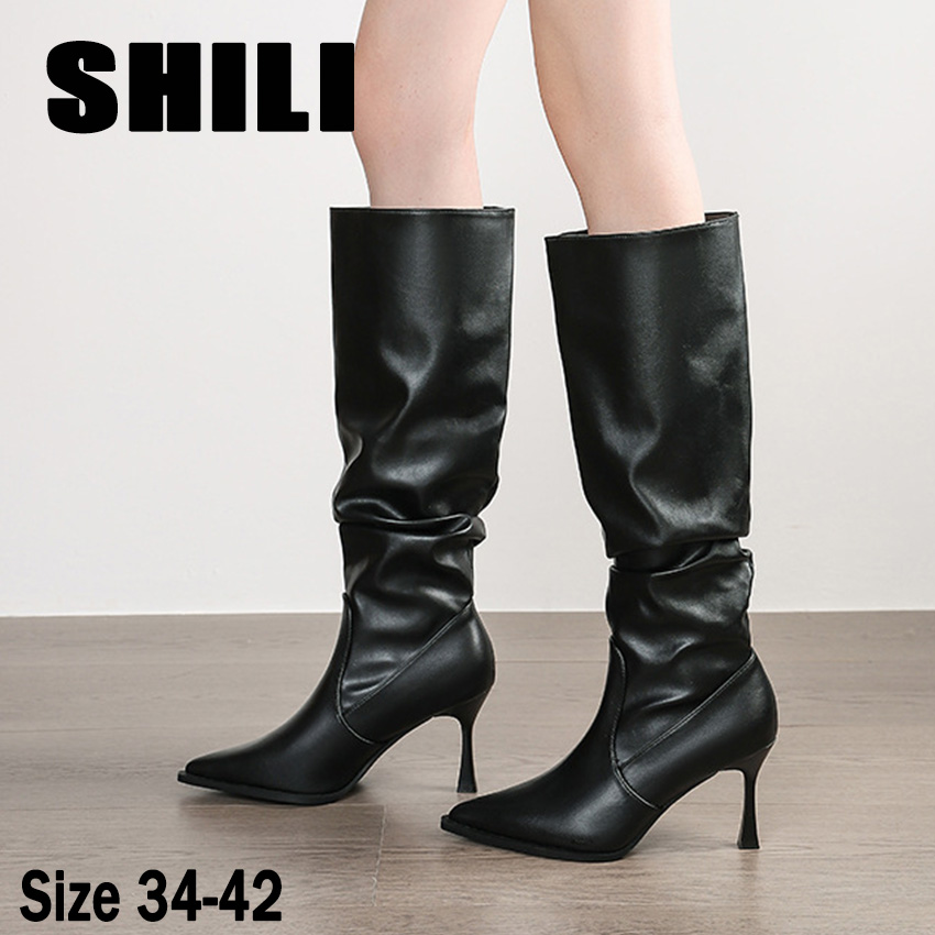 Botas de mujer, botas largas c - High Knee Heel Boots reseña y precio