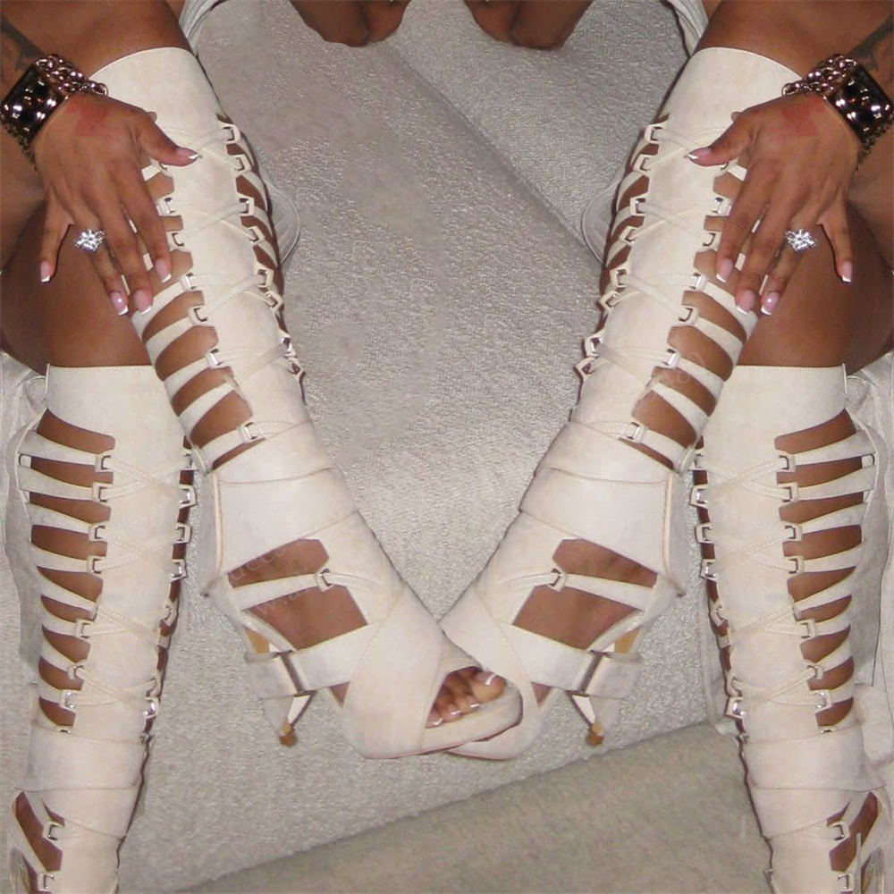 Botas altas de gladiador con h - High Knee Heel Boots reseña y precio