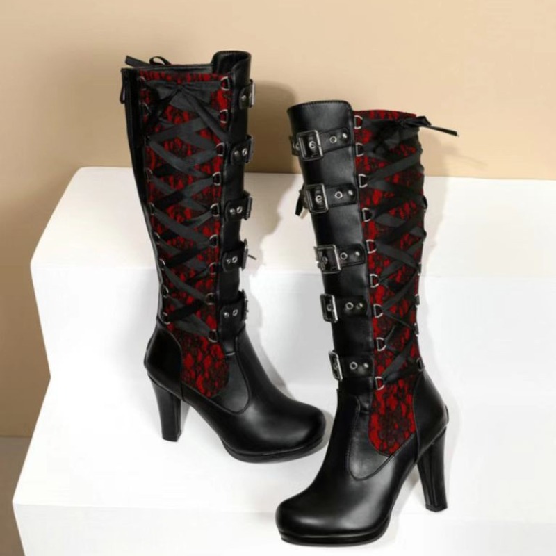Botas Altas de Estilo Punk Gót - High Knee Heel Boots reseña y precio